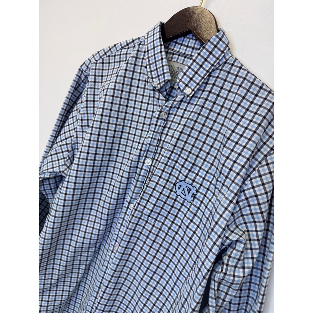 Campus Specialties UNC Tar Heels Plaid Button Down Shirt‎ Mens Small Blue Navy